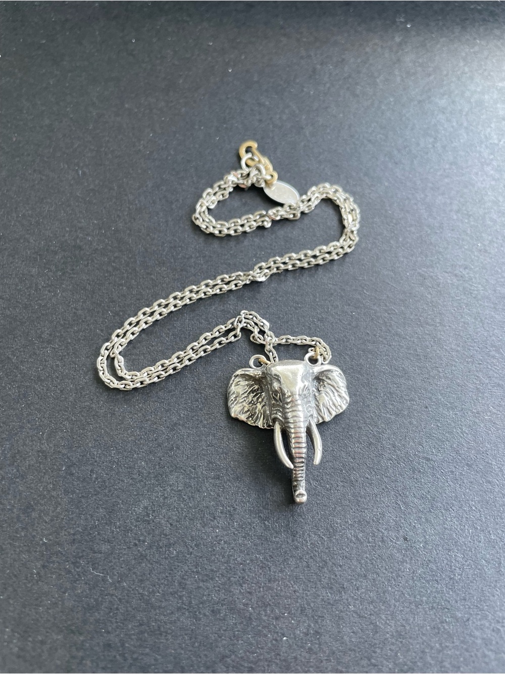 Ax + Apple Sterling Silver Elephant Pendant Necklace